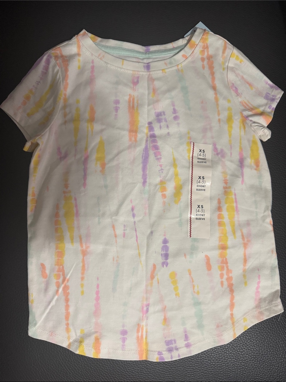 Kids Short Sleeve Tie-Dye Tee in White with Pastel Accents